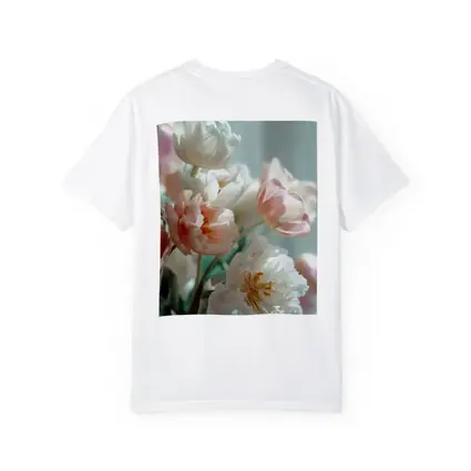 Soft Pink White Tulips Pastel Background