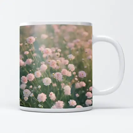 Pink Wildflowers Soft Dreamy Field Background
