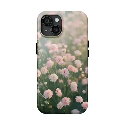 Pink Wildflowers Soft Dreamy Field Background