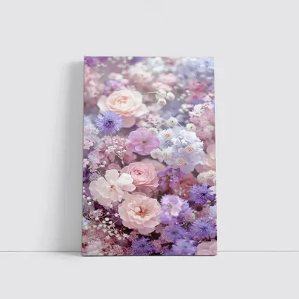 Pink Roses Purple Wildflowers Soft Floral