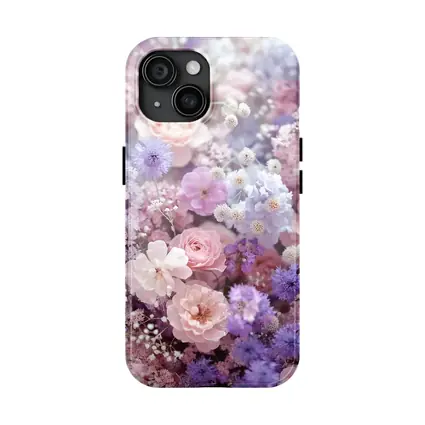 Pink Roses Purple Wildflowers Soft Floral