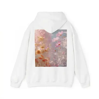 Pink Cosmos Flowers Dreamy Pastel Sky