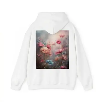 Pink Blue Poppies Dreamy Floral Garden Art