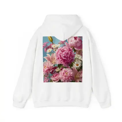 Pink Peonies Lilies Daisies Blue Sky