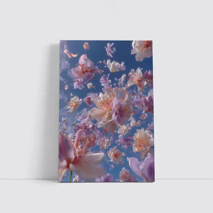 Pink Flowers Floating Against Blue Sky