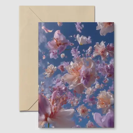 Pink Flowers Floating Against Blue Sky