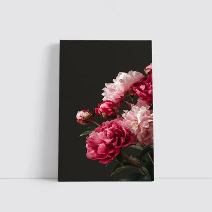 Pink Peonies Bouquet On Dark Background