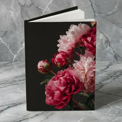Pink Peonies Bouquet On Dark Background