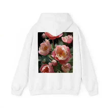 Pink Peonies Blooming in Dark Garden