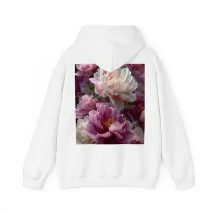 Pink and White Peony Flowers Bloom Art