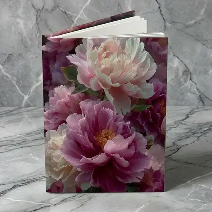 Pink and White Peony Flowers Bloom Art