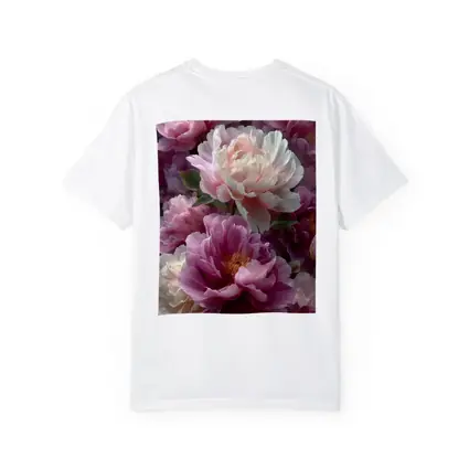 Pink and White Peony Flowers Bloom Art