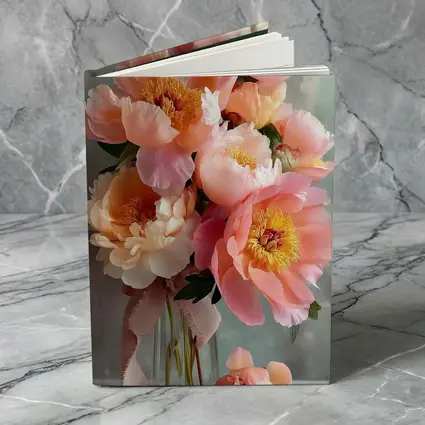 Pink Peony Bouquet In Glass Vase