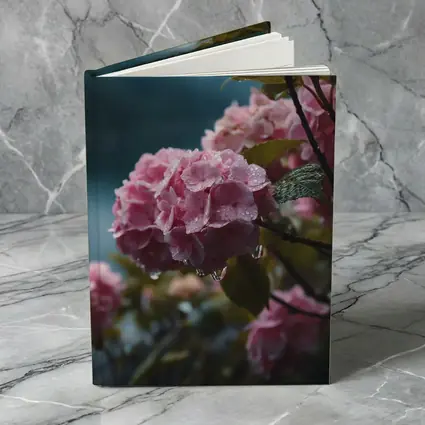 Pink Hydrangeas With Rain Drops Moody