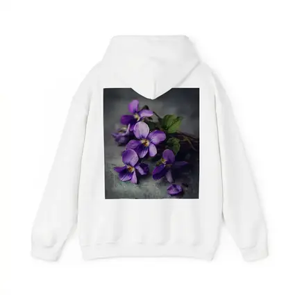 Purple Violet Flowers On Gray Background