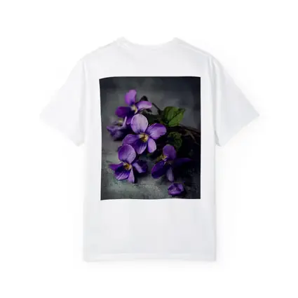 Purple Violet Flowers On Gray Background