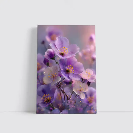 Purple Wildflowers Soft Dreamy Bokeh Background