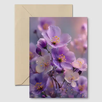 Purple Wildflowers Soft Dreamy Bokeh Background