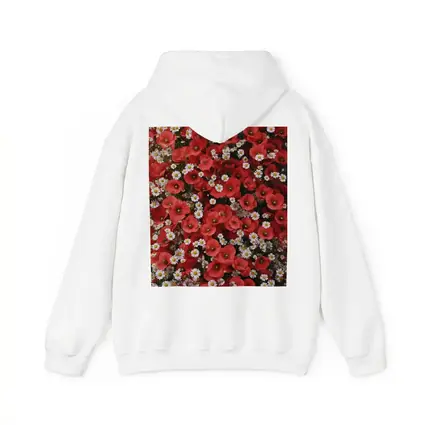 Red Poppies and White Daisies Flower Field