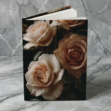 Peach Roses Dark Moody Floral Background