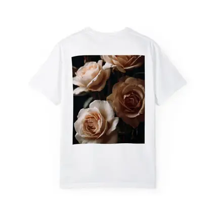 Peach Roses Dark Moody Floral Background