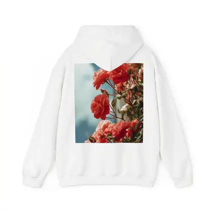 Red Roses Climbing Against Blue Sky