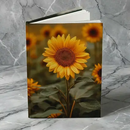 Sunflower Field Golden Blooms Overcast Sky