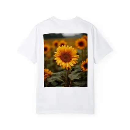 Sunflower Field Golden Blooms Overcast Sky