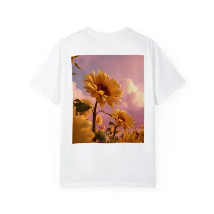 Sunflowers Against Pink Dreamy Sky