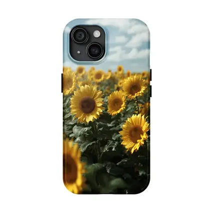Sunflower Field Under Bright Blue Sky