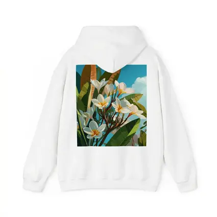 Plumeria Flowers Tropical Sky Illustration Art