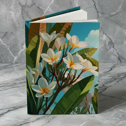 Plumeria Flowers Tropical Sky Illustration Art