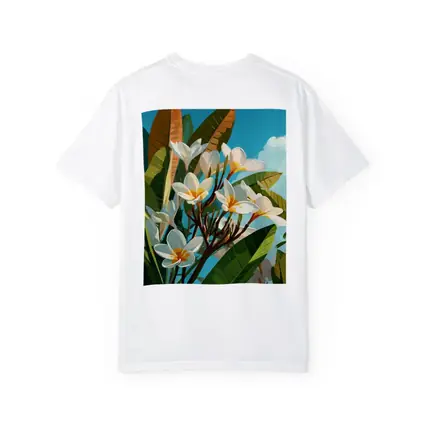Plumeria Flowers Tropical Sky Illustration Art