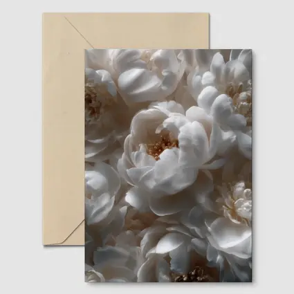 White Peony Flowers Soft Floral Close Up