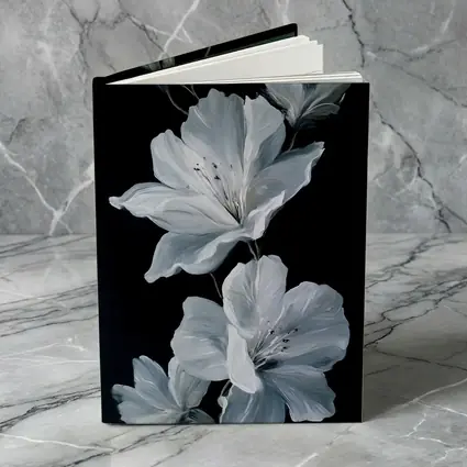 White Azalea Flowers On Black Background