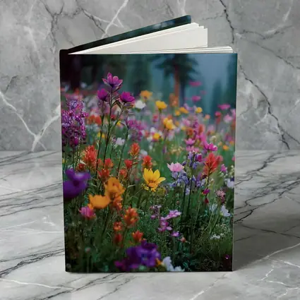 Colorful Wildflowers Meadow Forest Mountain Background