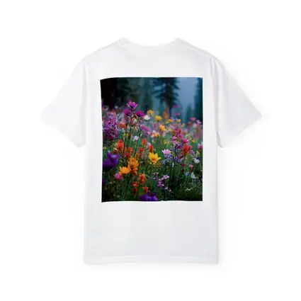 Colorful Wildflowers Meadow Forest Mountain Background