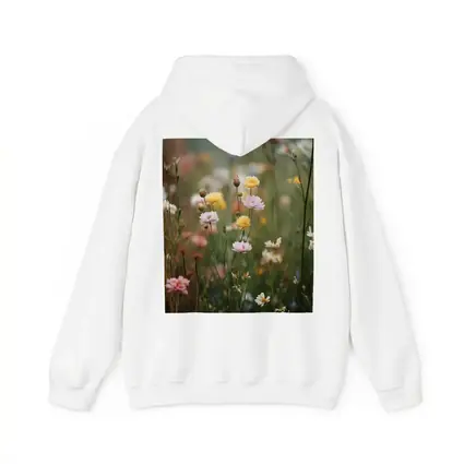Soft Wildflowers Blooming in Misty Meadow
