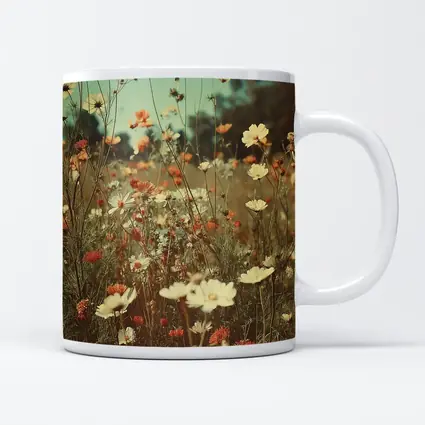Retro Wildflower Field Soft Summer Meadow