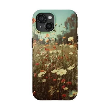 Retro Wildflower Field Soft Summer Meadow