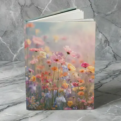 Pastel Wildflowers Field Soft Sky Background