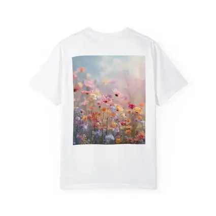 Pastel Wildflowers Field Soft Sky Background