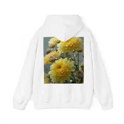 Yellow Chrysanthemums With Water Drops Gray Background