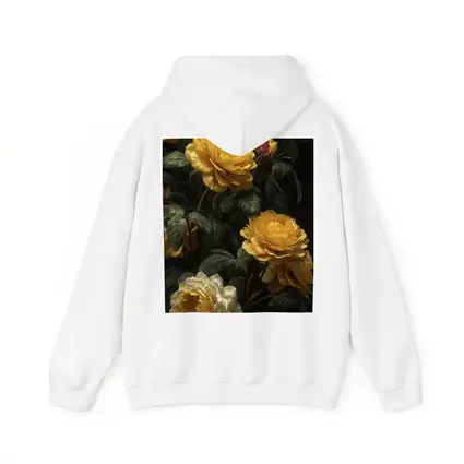 Yellow Roses Dark Botanical Garden Oil Painting