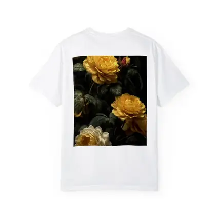 Yellow Roses Dark Botanical Garden Oil Painting