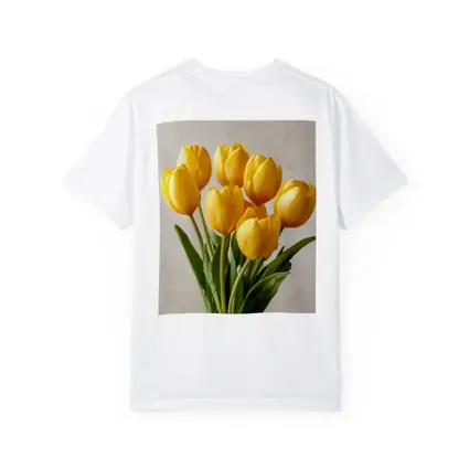 Yellow Tulips Bouquet On Beige Background