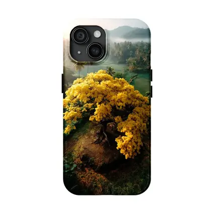 Yellow Tree Aerial View Tropical Landscape