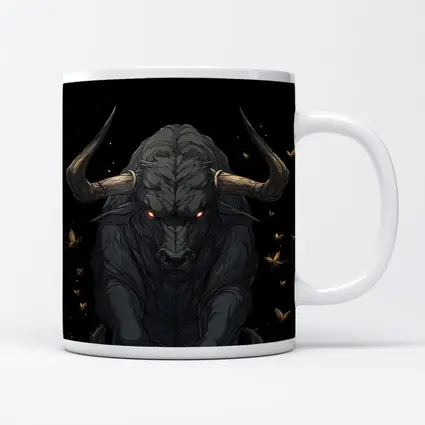 Dark Bull Anime Art Black Background
