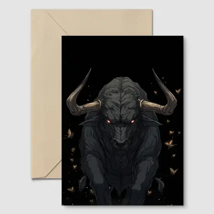 Dark Bull Anime Art Black Background