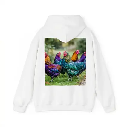 Colorful Chickens Roosters On Green Grass